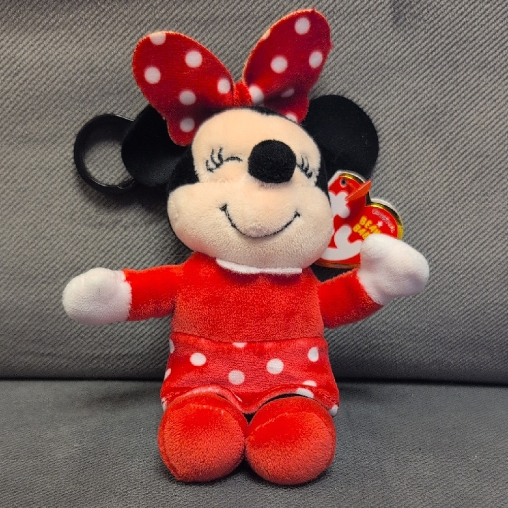 Ty Beanie Baby Minnie Mouse Bag Clip